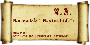 Maracskó Maximilián névjegykártya